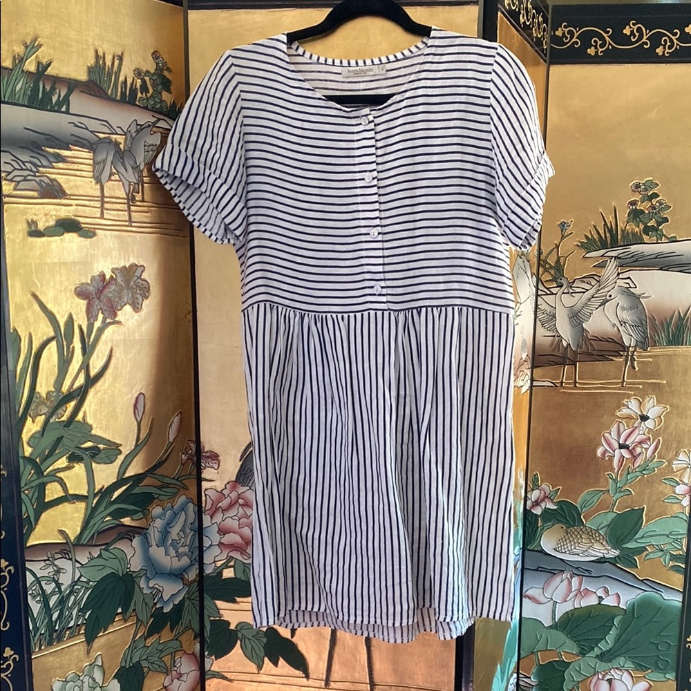 Laura Bianchi Striped Navy and White Dress